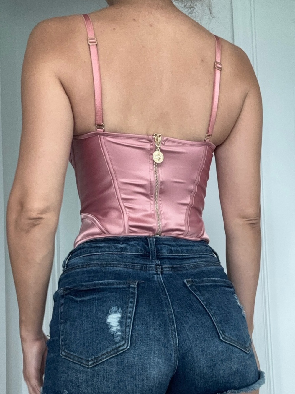 Honey Birdette Satin Corset Bustier Top - Pink - Picture 4 of 4